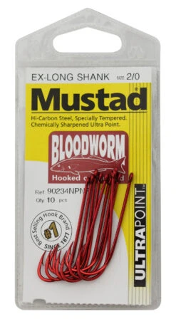 Mustad Pre-Pack Bloodworm Long Shank Hook 5 Mustad Pre-Pack Bloodworm Long Shank Hook -Fishing Promotion Shop full 1305 HP90234 1