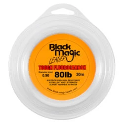 Black Magic Flurocarbon Leader -Fishing Promotion Shop tough fluorocarbon trace leader 80lb new label